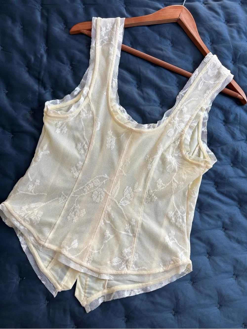 Free People | Women’s Before Daylight Corset Lace Button-Front Camisole L